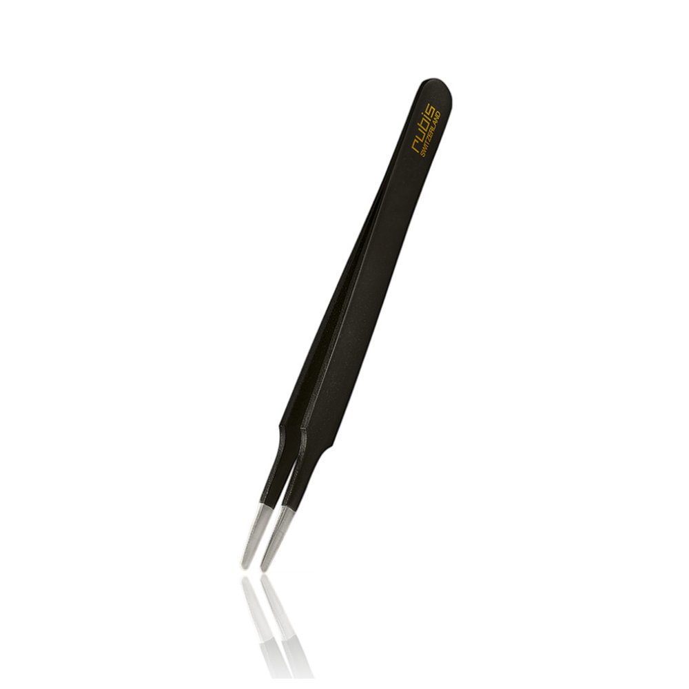 RUBIS EYELASH TWEEZERS STRAIGHT BLACK