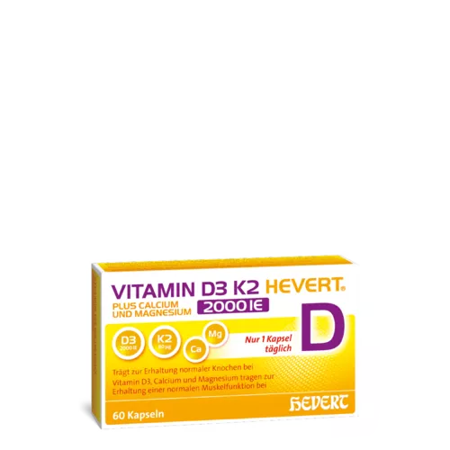 VITAMIN D3K2 HEVERT PLUS CA MG 2000IE 60CAPS